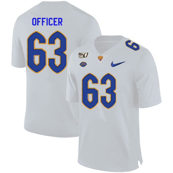 2019 Men #63 Alex Officer Pitt Panthers College Football Jerseys Sale-White